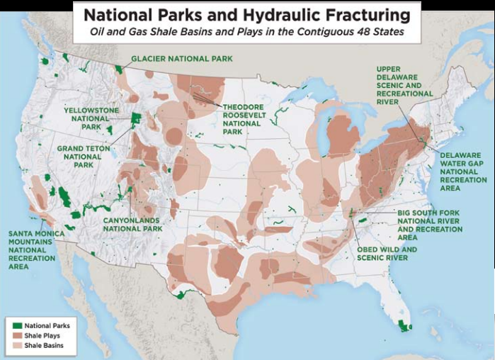 National Parks Fracking Map
