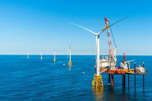 Block Island offshore wind farm construction