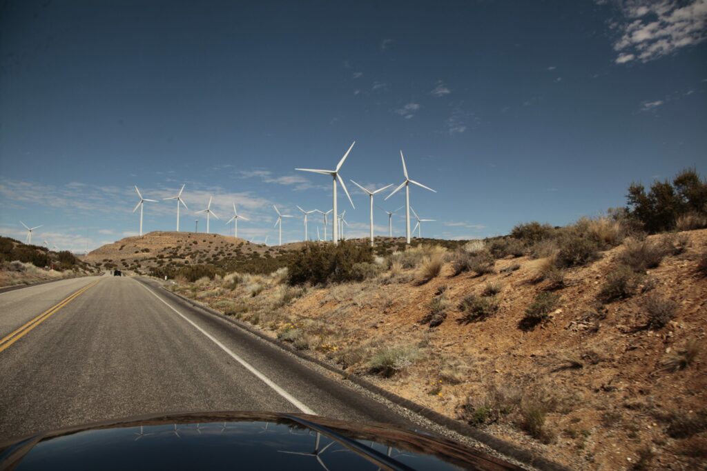 California wind farm construction site via AWEA