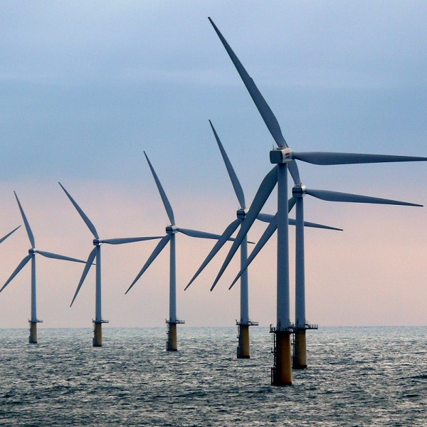 Image of offshore wind farm turbines by Ad Meskens