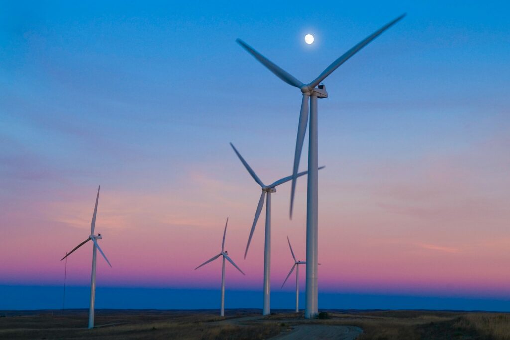 Photograph of wind turbines in Nebraska, United States taken in 2017 by American Public Power Association via Unsplash.