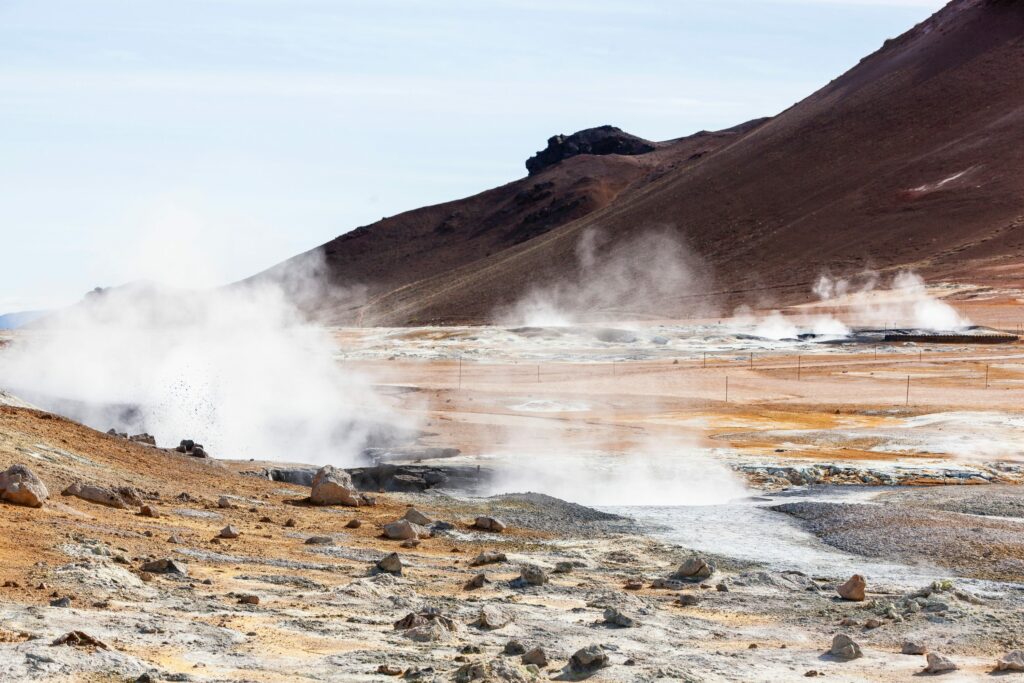 image of heat myvatn, geothermal, fumarole, steam environment