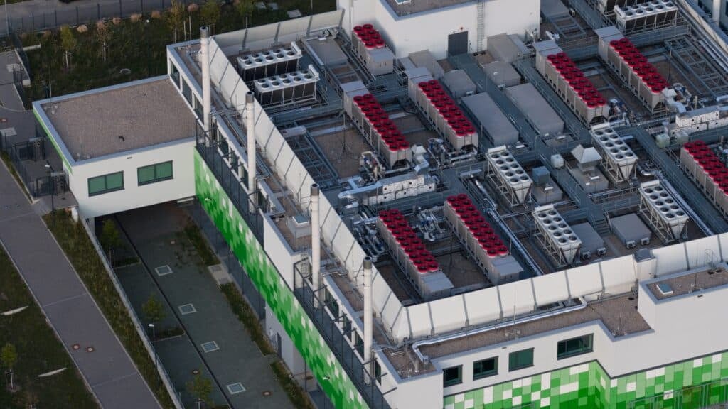 HVAC cooling system on top of a data center, Shutterstock ID#2691229409